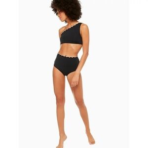 Kate Spade Fort Tilden Contrast Scalloped One Shoulder Bikini